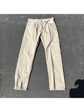 Levis 505 Straight Fit Khaki Jeans W32 L32 Mens Classic Cotton Denim